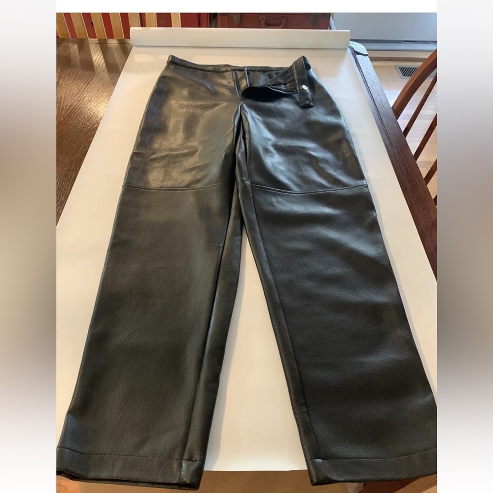 Women’s Faux Leather Black Slacks By Donny Brook Size 12